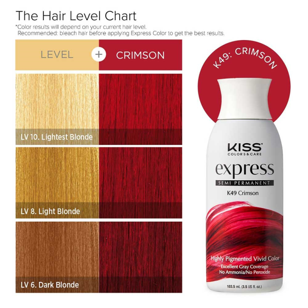 Kiss: Express Semi Permanent Hair Color - Crimson K49-Crimson