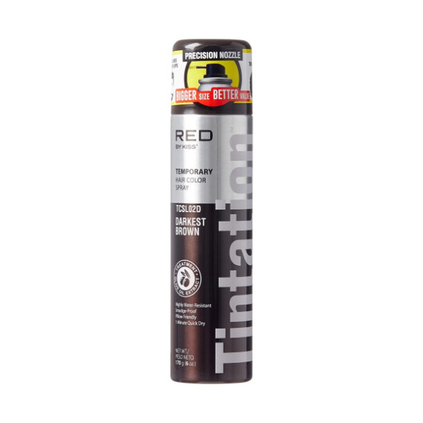 Red By Kiss: Temporary Hair Color Spray - Black / Darkest Brown - 170gr