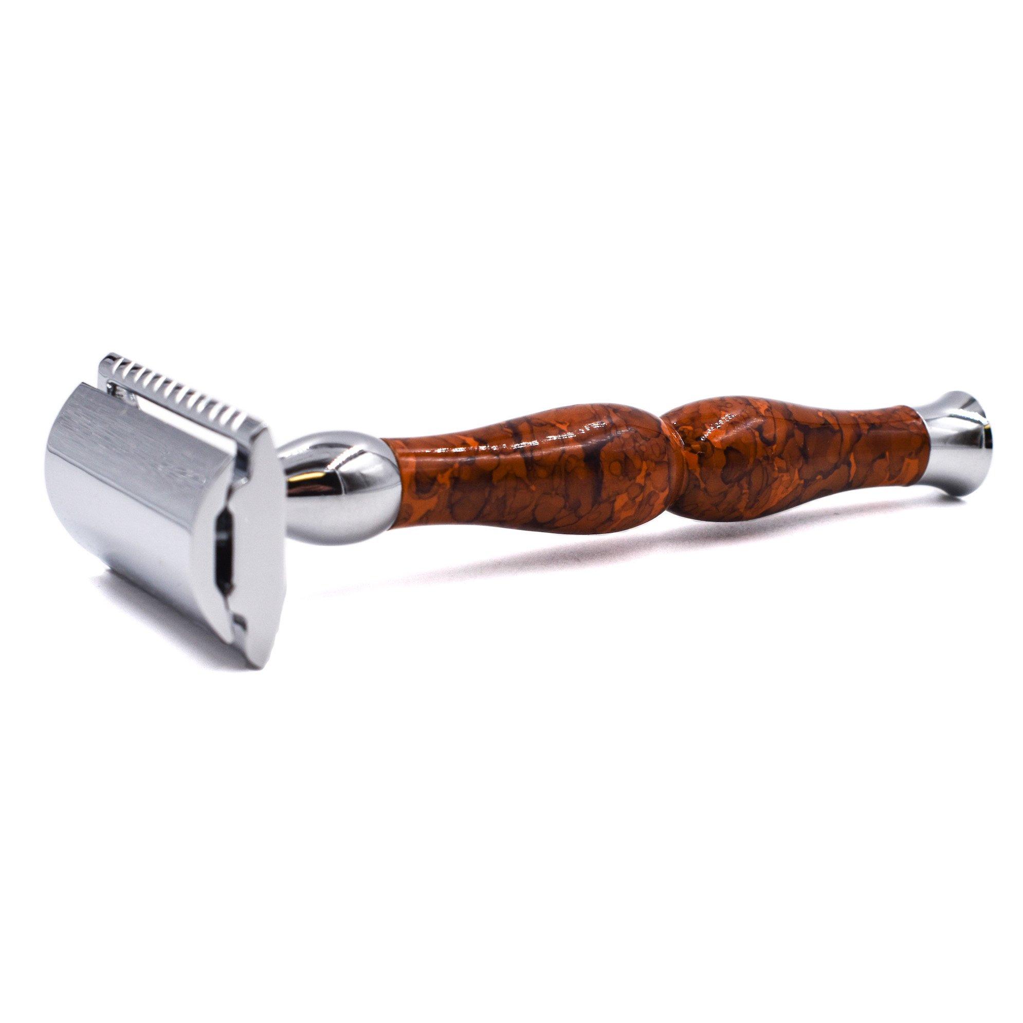 Parker 45R - 3 Piece Safety Razor - Brown Marble