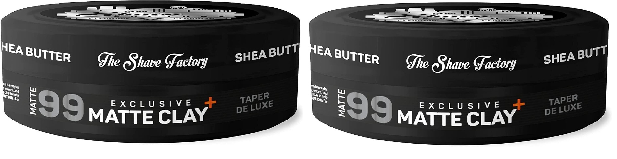 The Shave Factory hair pomade clay matte 99 with shea butter 150ml x2 Pcs