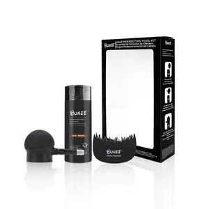 Bunee Hair Fiber Powder - Looks Natural - Hair Styling Powder Spray Applicator - Keratin Hair Fiber for Men - 3 in 1