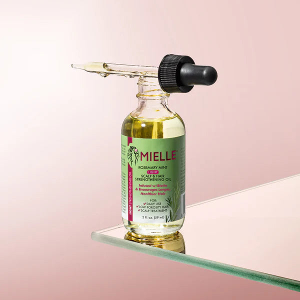 Mielle, Light Scalp & Hair Strengthening Oil, Rosemary Mint, 2 fl oz (59 ml)