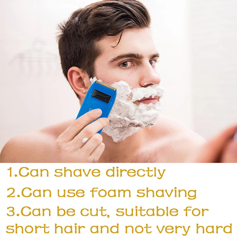 Kemei Professional Blue Electric Razor Bald Head Foil Shaver Cordless Rechargeable Close Shaving Precision Cutting Waterproof