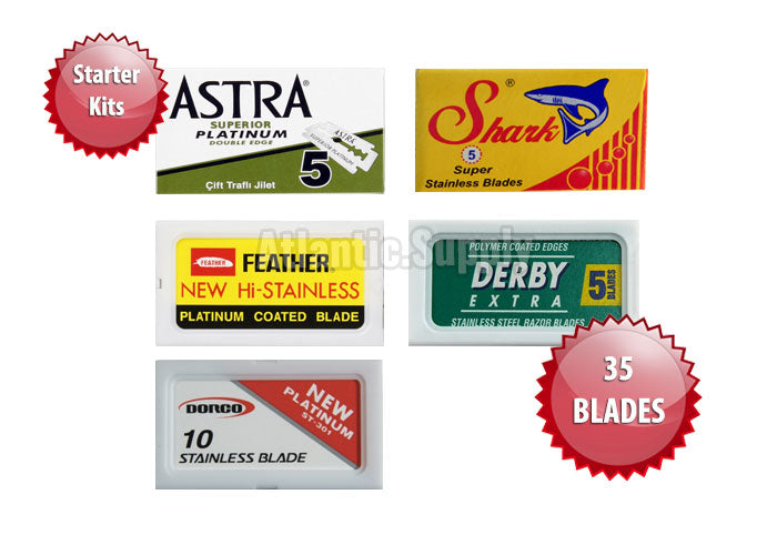 All Around Double Edge Razor Blades Starter Kit - 35 Blades