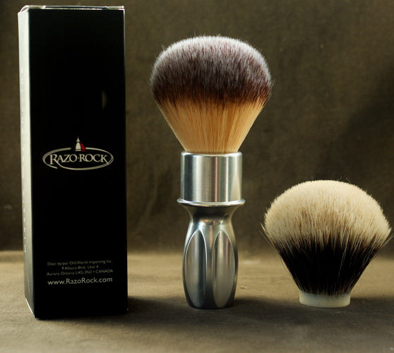RazoRock 400 Original Plissoft Synthetic Shaving Brush Silver Handle