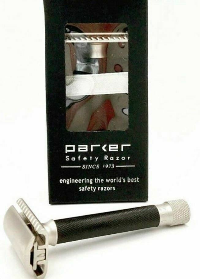 Parker Var-Gr Adjustable Safety Razor-Graphite Coloured Handle - 10 Derby Free Blades