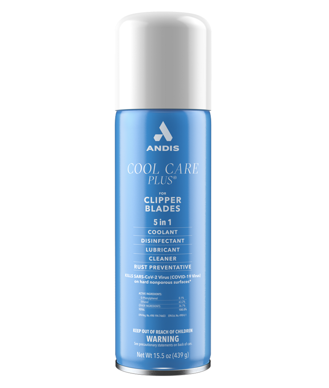 Andis Cool Care Plus Spray 5 in 1 Clipper Blade Cleaner 15.5oz