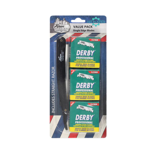 The Shave Factory Derby Single Edge razor blades Professional Value Pack