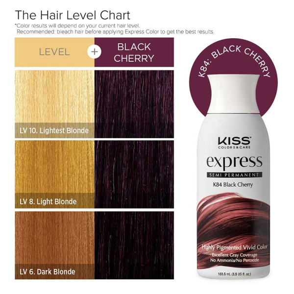 Kiss: Express Semi Permanent Hair Color - Black Cherry K84-