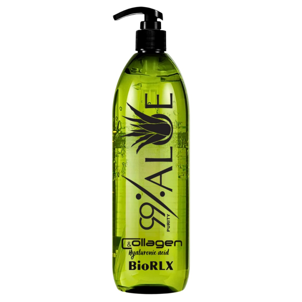 BioRLX 99% Purity Aloe Vera Gel with Collagen and Hyaluronic Acid with Pomp 250ml