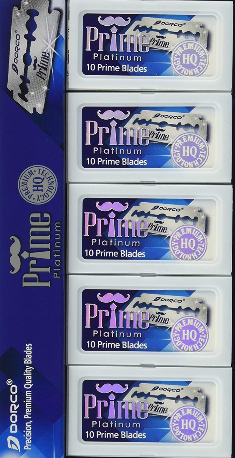 Dorco Prime Platinum Double Edge Razor Blades pack of 100 - New