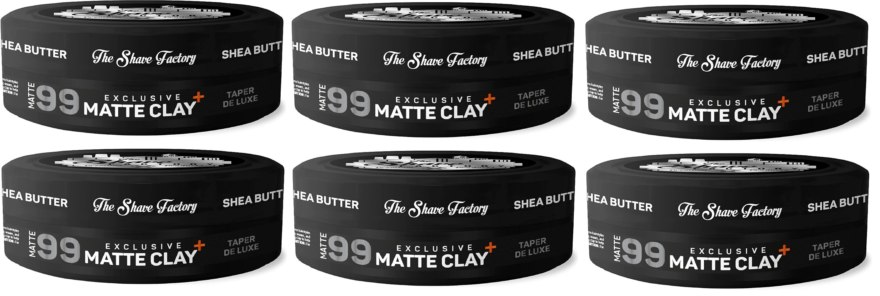 The Shave Factory hair pomade clay matte 99 with shea butter 150ml x6 Pcs