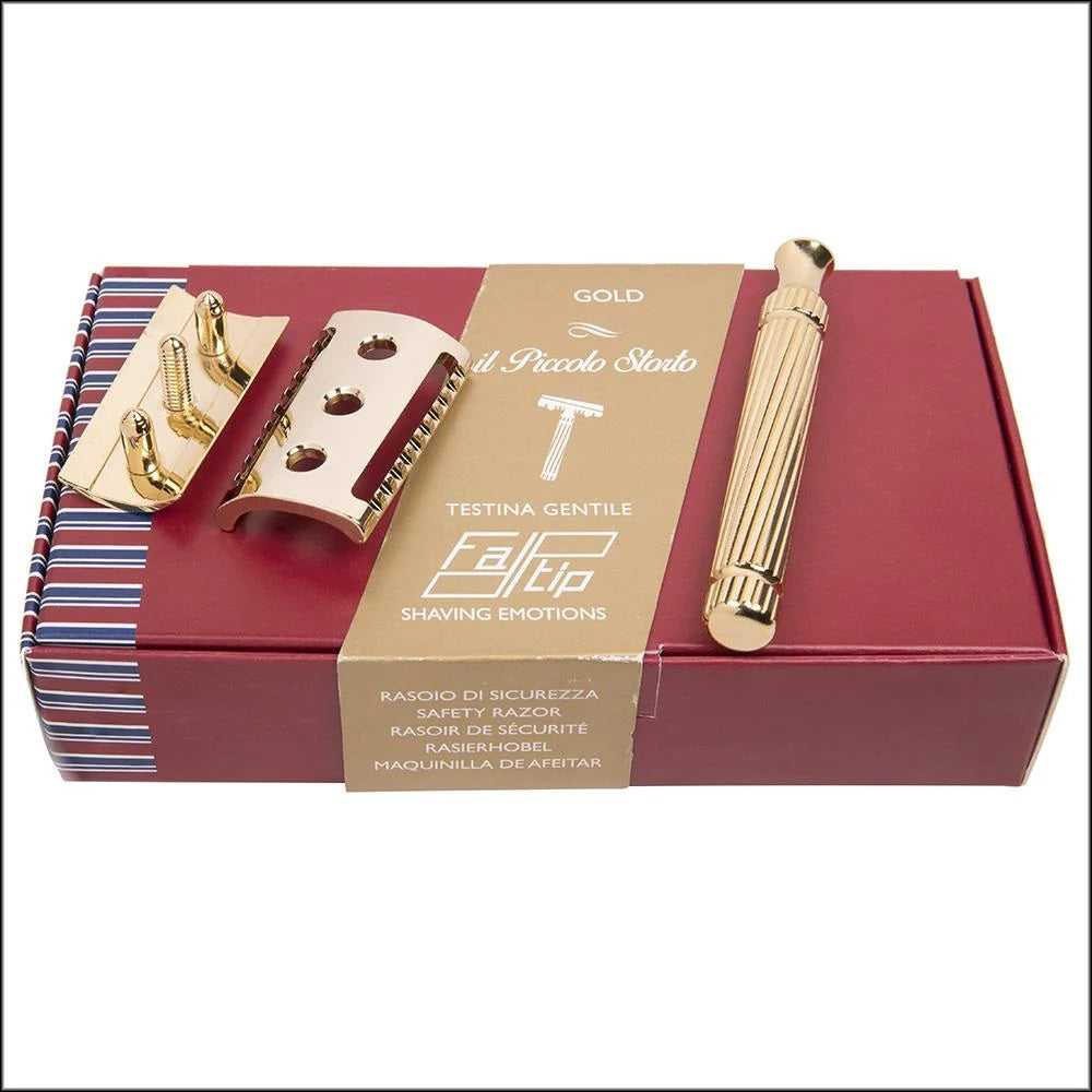 Fatip "il Piccolo Storto" Slant Close Comb Razor - Gold