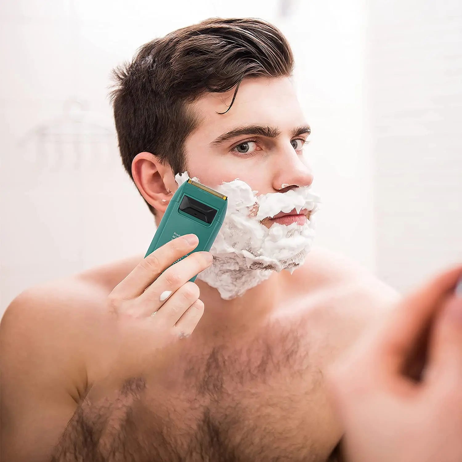 Kemei Professional Green Electric Razor Bald Head Foil Shaver Cordless Rechargeable Close Shaving Precision Cutting Waterproof