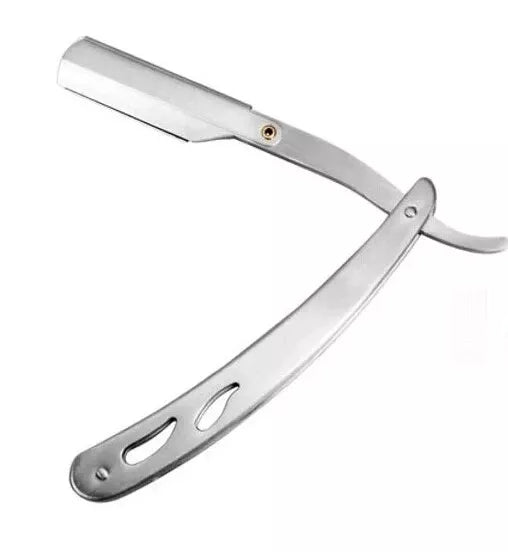 TSF Metal Straight Razor and Derby Premium Single Edge Razor Blades 100