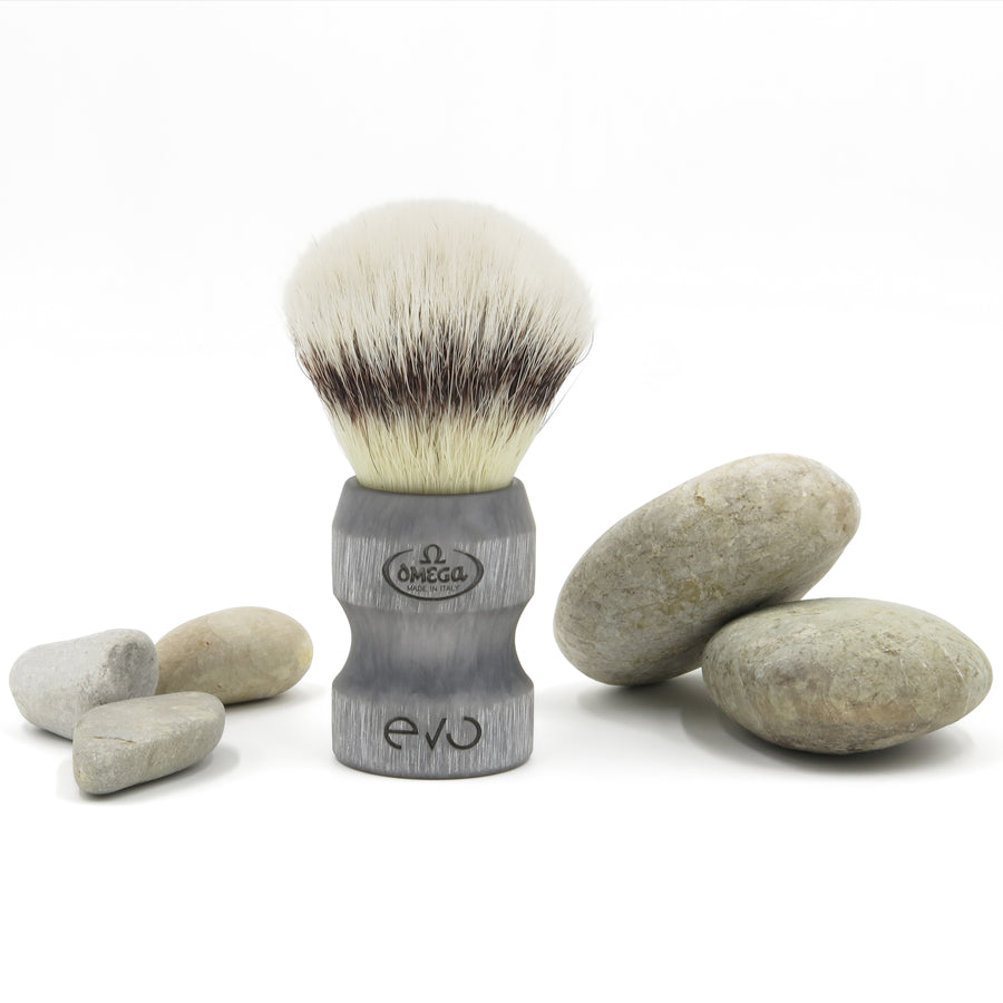 E1857 EVO Omega synthetic fiber shaving brush