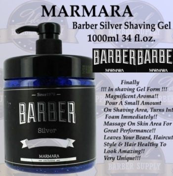 Shave Gel Marmara - Barber Silver - Shaving gel 1000 ml/34 oz