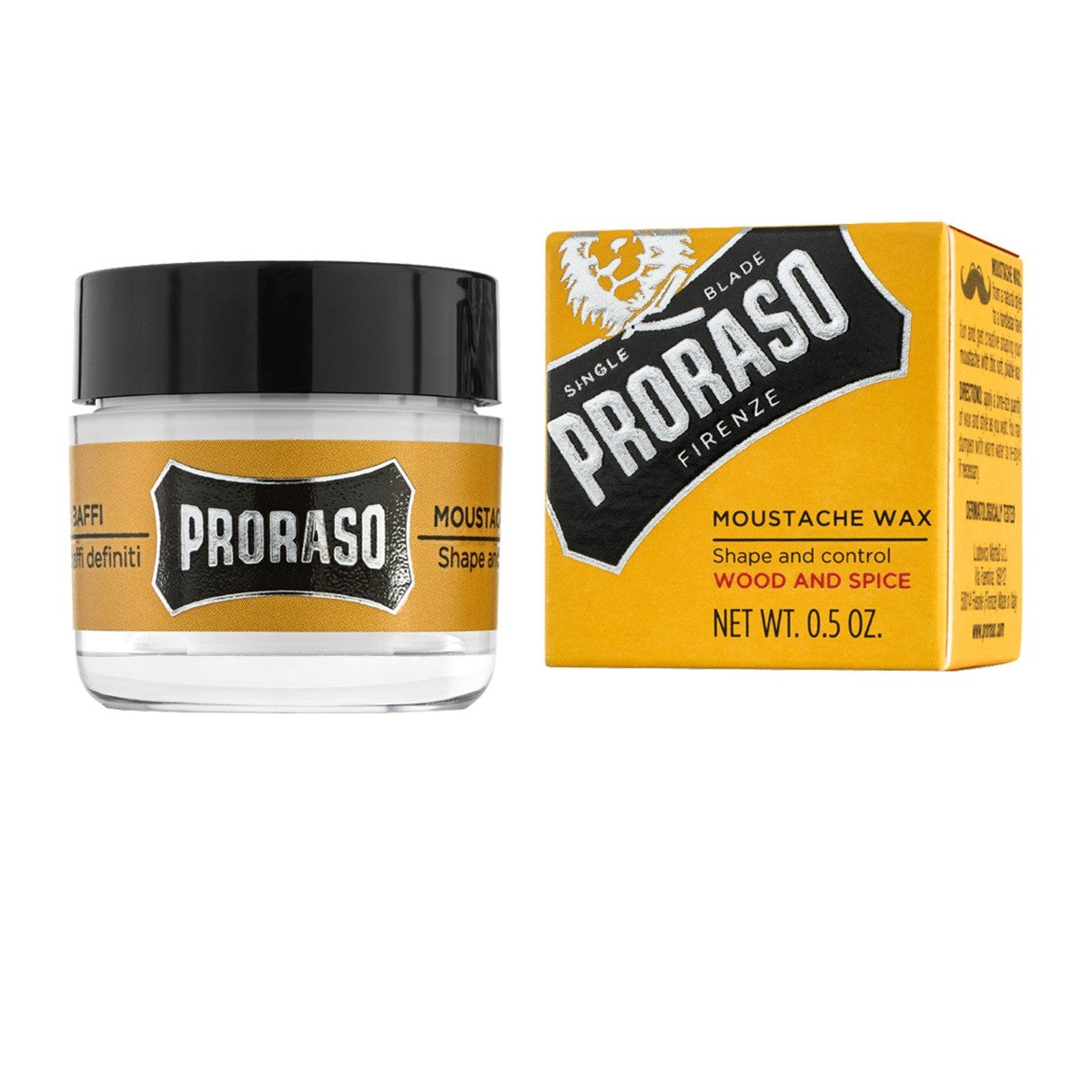 PRORASO MOUSTACHE WAX WOOD & SPICE 15ML